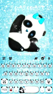 Blue Glitter Panda Theme android App screenshot 0