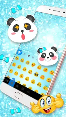 Blue Glitter Panda Theme android App screenshot 2