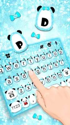 Blue Glitter Panda Theme android App screenshot 3